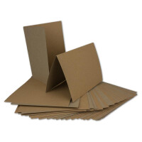 50 Kraftpapier-Karten-Umschlag Set DIN A6 Falt-Karten Natur-Braun 10,5x14,7 cm 220 g/m² Brief-Umschlägen DIN C6 11,5x16,0 cm 90 g/m² Natur-braun