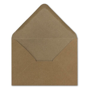 150 Kraftpapier-Karten-Umschlag Set DIN A6 Falt-Karten Natur-Braun 10,5x14,7 cm 220 g/m² Brief-Umschlägen DIN C6 11,5x16,0 cm 90 g/m² Natur-braun
