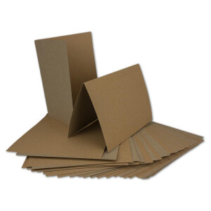 250 Kraftpapier-Karten-Umschlag Set DIN A6 Falt-Karten Natur-Braun 10,5x14,7 cm 220 g/m² Brief-Umschlägen DIN C6 11,5x16,0 cm 90 g/m² Natur-braun