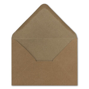 250 Kraftpapier-Karten-Umschlag Set DIN A6 Falt-Karten Natur-Braun 10,5x14,7 cm 220 g/m² Brief-Umschlägen DIN C6 11,5x16,0 cm 90 g/m² Natur-braun