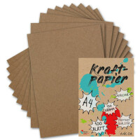 100 Kraftpapier-Karten DIN A4 Natur-Braun Umweltpapier 21,0 x 29,7 cm 120 g/m² Recycling-Papier 100% ökologische Brief-Bogen  von Ihrem Glüxx-Agent