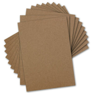 150 Kraftpapier DIN A4 Natur Braun - Pappe zum basteln 21,0 x 29,7 cm - Naturpapier mit 250 g/m² - Kartonpapier 100% ökologisch von Glüxx Agent