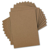 200 Kraftpapier DIN A4 Natur Braun - Pappe zum basteln 21,0 x 29,7 cm - Naturpapier mit 250 g/m² - Kartonpapier 100% ökologisch von Glüxx Agent
