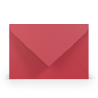 PAPERADO 25 Briefumschläge DIN B6 Rot gerippt - 100 g/m² Kuvert Ohne Fenster 17,8 x 12,5 cm - Umschläge mit Nassklebung spitze Klappe