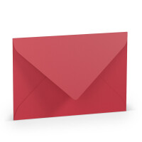 PAPERADO 25 Briefumschläge DIN B6 Rot gerippt - 100 g/m² Kuvert Ohne Fenster 17,8 x 12,5 cm - Umschläge mit Nassklebung spitze Klappe