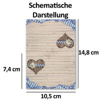 Glüxx Agent 50 Tischkarten Hochzeit - Hochzeit Bavaria - Platzkarten DIN A7 7,4 x 10,5 cm blanko bedruckbar zum Beschriften – Namenskarten, Tischreservierung für Konfirmation Taufe