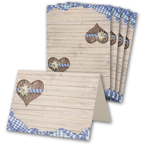 Glüxx Agent 200 Tischkarten Hochzeit - Hochzeit Bavaria - Platzkarten DIN A7 7,4 x 10,5 cm blanko bedruckbar zum Beschriften – Namenskarten, Tischreservierung für Konfirmation Taufe