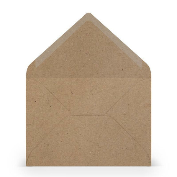 PAPERADO 50 Briefumschläge DIN B6 Kraftpapier - 100 g/m² Kuvert Ohne Fenster 17,8 x 12,5 cm - Umschläge mit Nassklebung spitze Klappe
