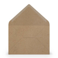 PAPERADO 50 Briefumschläge DIN B6 Kraftpapier - 100 g/m² Kuvert Ohne Fenster 17,8 x 12,5 cm - Umschläge mit Nassklebung spitze Klappe