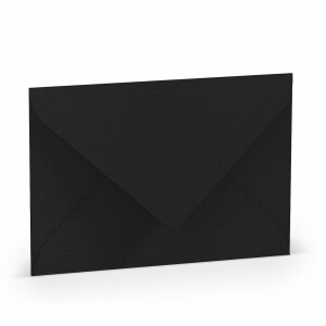 PAPERADO 100 Briefumschläge DIN B6 Schwarz gerippt - 100 g/m² Kuvert Ohne Fenster 17,8 x 12,5 cm - Umschläge mit Nassklebung spitze Klappe