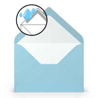 PAPERADO 25 Briefumschläge DIN B6 Aqua gerippt - 100 g/m² Kuvert Ohne Fenster 17,8 x 12,5 cm - Umschläge mit Nassklebung spitze Klappe