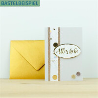 PAPERADO 25 Briefumschläge DIN B6 Aqua gerippt - 100 g/m² Kuvert Ohne Fenster 17,8 x 12,5 cm - Umschläge mit Nassklebung spitze Klappe