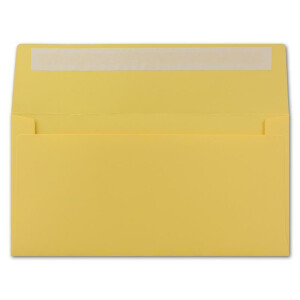 200 DIN Lang Brief-Umschläge Honig-Gelb - 11 x 22 cm - 120 g/m² Haftklebung Standard Brief-Kuverts für Taufe & Einladungen von Ihrem Glüxx-Agent