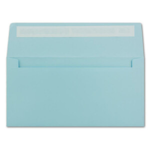 25 DIN Lang Brief-Umschläge Hell-Blau - 11 x 22 cm - 120 g/m² Haftklebung Standard Brief-Kuverts für Taufe & Einladungen von Ihrem Glüxx-Agent
