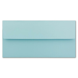 50 DIN Lang Brief-Umschläge Hell-Blau - 11 x 22 cm - 120 g/m² Haftklebung Standard Brief-Kuverts für Taufe & Einladungen von Ihrem Glüxx-Agent