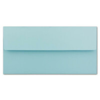 50 DIN Lang Brief-Umschläge Hell-Blau - 11 x 22 cm - 120 g/m² Haftklebung Standard Brief-Kuverts für Taufe & Einladungen von Ihrem Glüxx-Agent