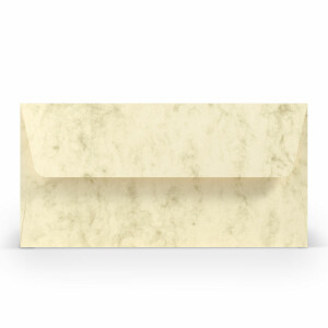 PAPERADO 25 Briefumschläge DIN lang / DL - Chamois Marmora - 100 g/m² Kuvert ohne Fenster 22 x 11 cm - Umschläge mit Nassklebung gerader Klappe