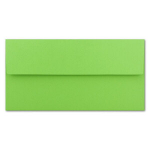 25 DIN Lang Brief-Umschläge Hell-Grün - 11 x 22 cm - 120 g/m² Haftklebung Standard Brief-Kuverts für Taufe & Einladungen von Ihrem Glüxx-Agent