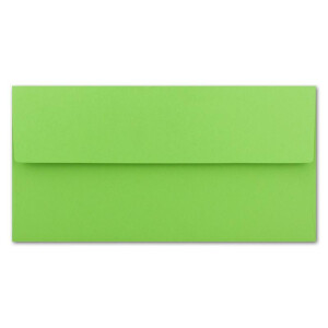25 DIN Lang Brief-Umschläge Hell-Grün - 11 x 22 cm - 120 g/m² Haftklebung Standard Brief-Kuverts für Taufe & Einladungen von Ihrem Glüxx-Agent