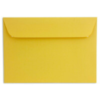 25 DIN C6 Brief-Umschläge Honig-Gelb - 11,4 x 16,2 cm - 90 Gramm Haftklebung Standard Brief-Kuverts für Taufe & Einladungen von Ihrem Glüxx-Agent