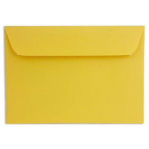 50 DIN C6 Brief-Umschläge Honig-Gelb - 11,4 x 16,2 cm - 90 Gramm Haftklebung Standard Brief-Kuverts für Taufe & Einladungen von Ihrem Glüxx-Agent