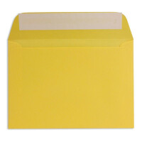 100 DIN C6 Brief-Umschläge Honig-Gelb - 11,4 x 16,2 cm - 90 Gramm Haftklebung Standard Brief-Kuverts für Taufe & Einladungen von Ihrem Glüxx-Agent