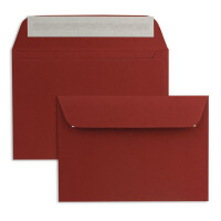 25 DIN C6 Brief-Umschläge Dunkel-Rot - 11,4 x 16,2 cm - 90 Gramm Haftklebung Standard Brief-Kuverts für Hochzeit & Einladungen von Ihrem Glüxx-Agent
