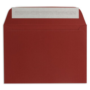 50 DIN C6 Brief-Umschläge Dunkel-Rot - 11,4 x 16,2 cm - 90 Gramm Haftklebung Standard Brief-Kuverts für Hochzeit & Einladungen von Ihrem Glüxx-Agent