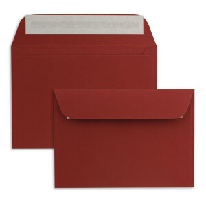 50 DIN C6 Brief-Umschläge Dunkel-Rot - 11,4 x 16,2 cm - 90 Gramm Haftklebung Standard Brief-Kuverts für Hochzeit & Einladungen von Ihrem Glüxx-Agent