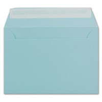25 DIN C6 Brief-Umschläge Hell-Blau - 11,4 x 16,2 cm - 120 Gramm Haftklebung Standard Brief-Kuverts für Taufe & Einladungen von Ihrem Glüxx-Agent