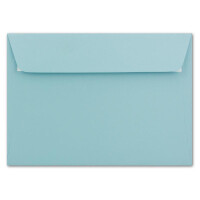 50 DIN C6 Brief-Umschläge Hell-Blau - 11,4 x 16,2 cm - 120 Gramm Haftklebung Standard Brief-Kuverts für Taufe & Einladungen von Ihrem Glüxx-Agent