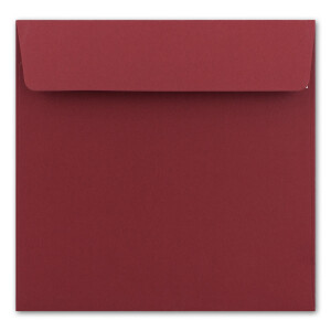 50 Quadratische Brief-Umschläge Dunkel-Rot - 15,5 x 15,5 cm - 120 g/m² Haftklebung stabile Kuverts ohne Fenster  -  von Ihrem Glüxx-Agent