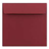 50 Quadratische Brief-Umschläge Dunkel-Rot - 15,5 x 15,5 cm - 120 g/m² Haftklebung stabile Kuverts ohne Fenster  -  von Ihrem Glüxx-Agent