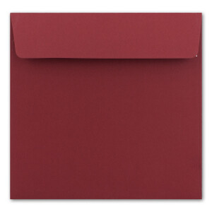 125 Quadratische Brief-Umschläge Dunkel-Rot - 15,5 x 15,5 cm - 120 g/m² Haftklebung stabile Kuverts ohne Fenster  -  von Ihrem Glüxx-Agent