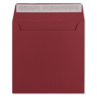 125 Quadratische Brief-Umschläge Dunkel-Rot - 15,5 x 15,5 cm - 120 g/m² Haftklebung stabile Kuverts ohne Fenster  -  von Ihrem Glüxx-Agent