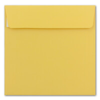 50 Quadratische Brief-Umschläge Honig-Gelb - 15,5 x 15,5 cm - 120 g/m² Haftklebung stabile Kuverts ohne Fenster  -  von Ihrem Glüxx-Agent
