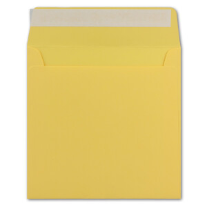 75 Quadratische Brief-Umschläge Honig-Gelb - 15,5 x 15,5 cm - 120 g/m² Haftklebung stabile Kuverts ohne Fenster  -  von Ihrem Glüxx-Agent