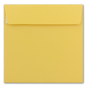 100 Quadratische Brief-Umschläge Honig-Gelb - 15,5 x 15,5 cm - 120 g/m² Haftklebung stabile Kuverts ohne Fenster  -  von Ihrem Glüxx-Agent