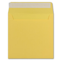 125 Quadratische Brief-Umschläge Honig-Gelb - 15,5 x 15,5 cm - 120 g/m² Haftklebung stabile Kuverts ohne Fenster  -  von Ihrem Glüxx-Agent