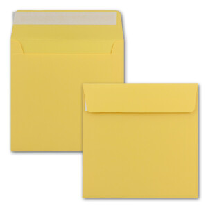 200 Quadratische Brief-Umschläge Honig-Gelb - 15,5 x 15,5 cm - 120 g/m² Haftklebung stabile Kuverts ohne Fenster  -  von Ihrem Glüxx-Agent