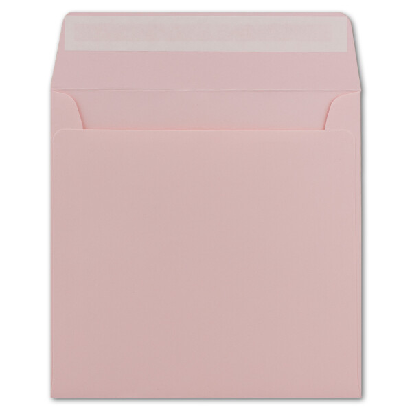 25 Quadratische Brief-Umschläge Rosa - 15,5 x 15,5 cm - 120 g/m² Haftklebung stabile Kuverts ohne Fenster  -  von Ihrem Glüxx-Agent