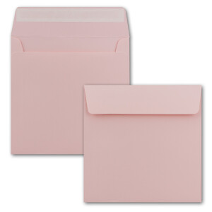25 Quadratische Brief-Umschläge Rosa - 15,5 x 15,5 cm - 120 g/m² Haftklebung stabile Kuverts ohne Fenster  -  von Ihrem Glüxx-Agent