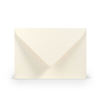 PAPERADO 25 Briefumschläge Ivory gerippt - 100 g/m² Kuvert Ohne Fenster 11,4 x 16,2 cm - Umschläge mit Nassklebung spitze Klappe