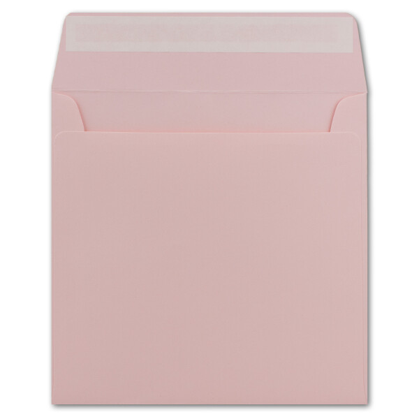 75 Quadratische Brief-Umschläge Rosa - 15,5 x 15,5 cm - 120 g/m² Haftklebung stabile Kuverts ohne Fenster  -  von Ihrem Glüxx-Agent