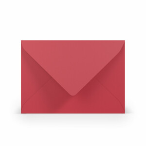 PAPERADO 50 Briefumschläge Rot gerippt - 100 g/m² Kuvert Ohne Fenster 11,4 x 16,2 cm - Umschläge mit Nassklebung spitze Klappe