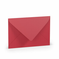 PAPERADO 50 Briefumschläge Rot gerippt - 100 g/m² Kuvert Ohne Fenster 11,4 x 16,2 cm - Umschläge mit Nassklebung spitze Klappe