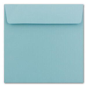 25 Quadratische Brief-Umschläge Hell-Blau - 15,5 x 15,5 cm - 120 g/m² Haftklebung stabile Kuverts ohne Fenster  -  von Ihrem Glüxx-Agent