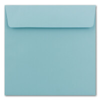 40 Quadratische Brief-Umschläge Hell-Blau - 15,5 x 15,5 cm - 120 g/m² Haftklebung stabile Kuverts ohne Fenster  -  von Ihrem Glüxx-Agent
