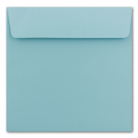 100 Quadratische Brief-Umschläge Hell-Blau - 15,5 x 15,5 cm - 120 g/m² Haftklebung stabile Kuverts ohne Fenster  -  von Ihrem Glüxx-Agent