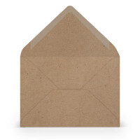 PAPERADO 25 Briefumschläge Kraftpapier - 100 g/m² Kuvert Ohne Fenster 11,4 x 16,2 cm - Umschläge mit Nassklebung spitze Klappe